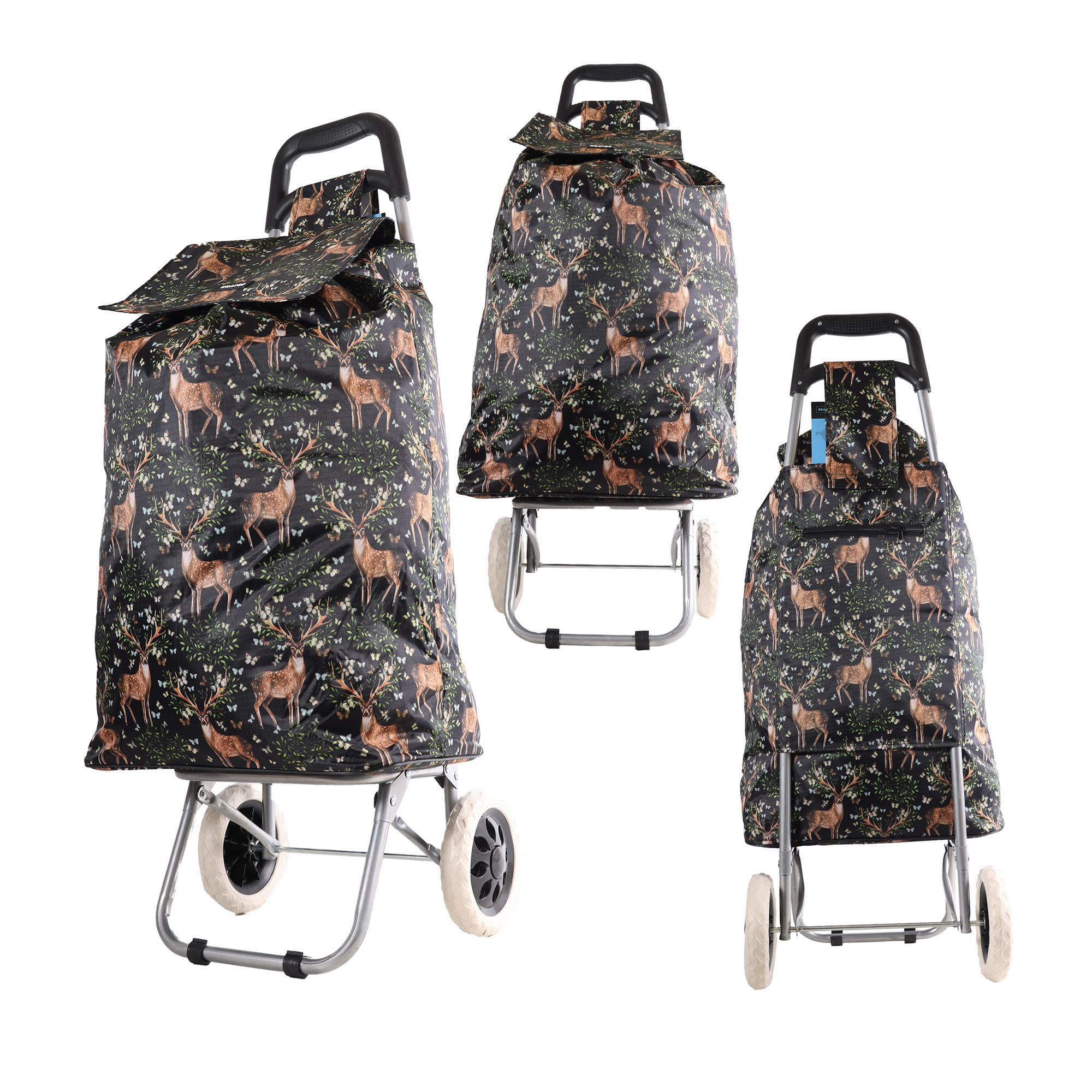 (image for) AR-001 BLACK TWO WHEEL SHOPPING TROLLEY DEER